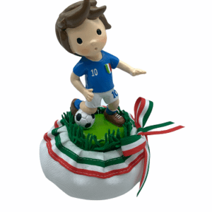 Statuina Calciatore Italia con Sacchetto Campo da Calcio e Scatola