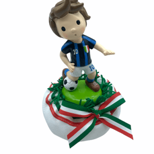 Statuina Calciatore Inter con Sacchetto Campo da Calcio e Scatola