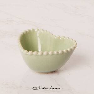 Ciotolina verde matcha con merletti