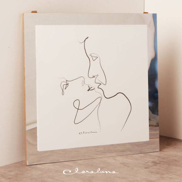 Pannello quadro specchio con coppia di innamorati