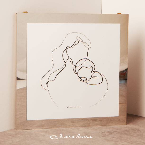 Pannello quadro specchio con madre con bambino