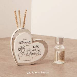 Profumatore cuore con laureandi e frase di Steve Jobs