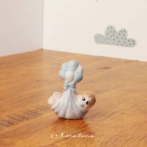 Statuetta bebè maschio con palloncini