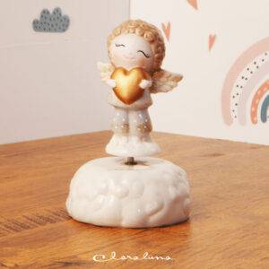 Carillon Angioletto maschio con cuore oro