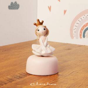 Carillon ballerina seduta con corona oro