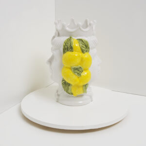 Vaso con testa di moro con limoni gialli