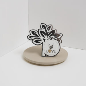 Orologio a specchio con albero della vita e scritta love