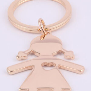 Portachiavi grande con bimba oro