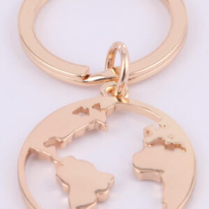 Portachiavi grande con mappamondo oro