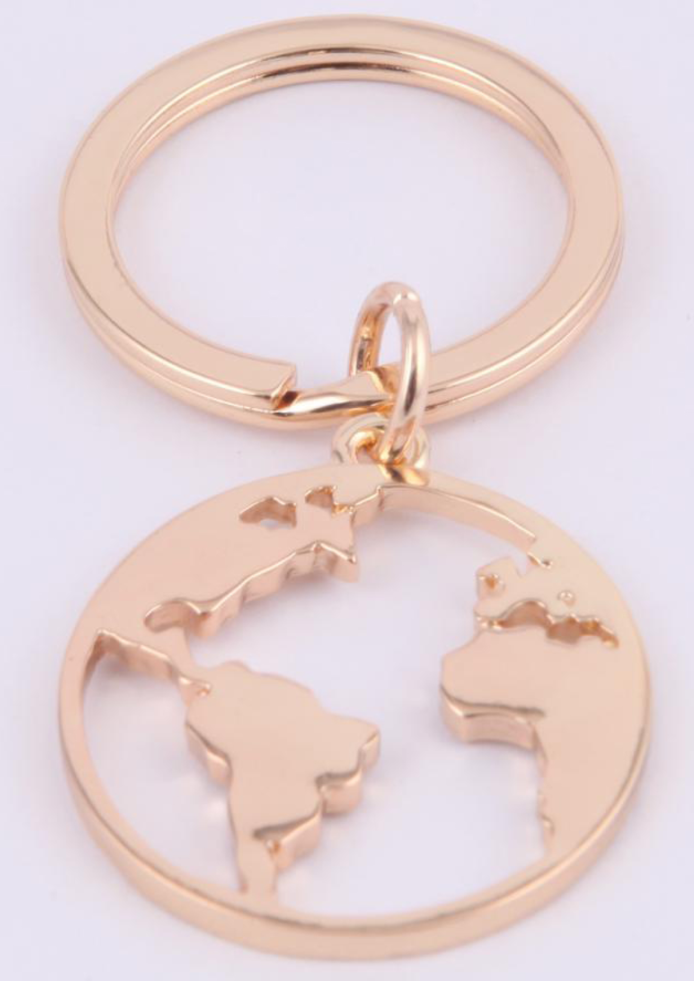 Portachiavi grande con mappamondo oro
