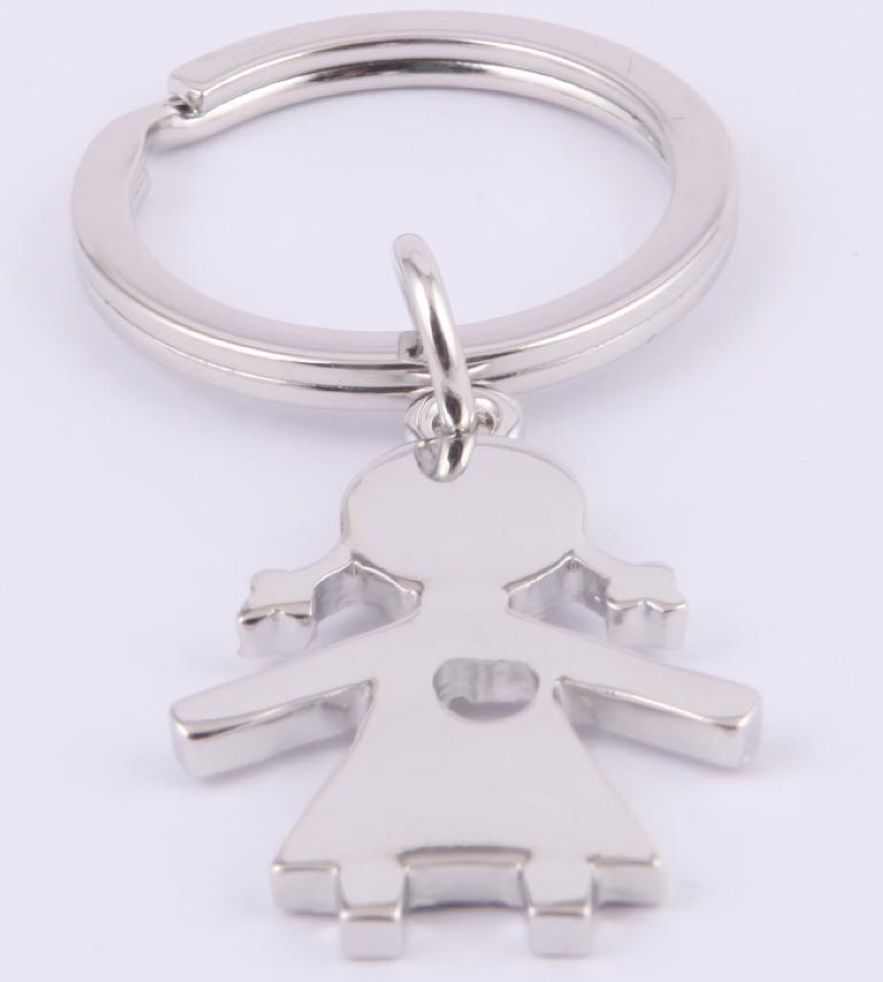 Portachiavi grande con bimba argento