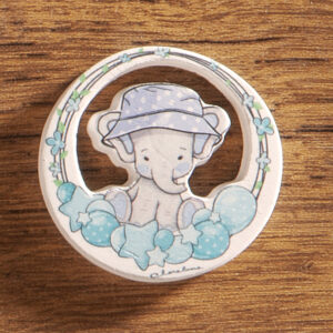 Ciondolo gesso elefantino azzurro