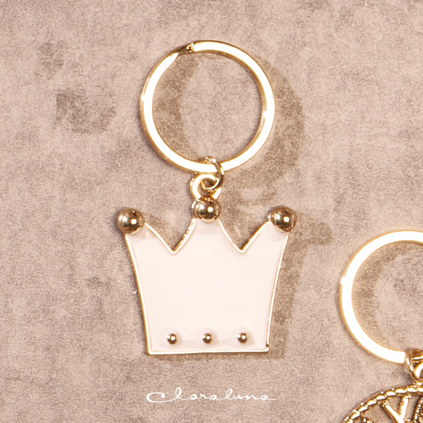 Portachiavi piccolo con Corona e ring Oro