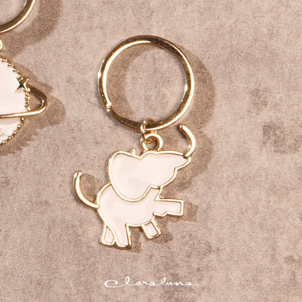 Portachiavi grande con Elefante e ring oro