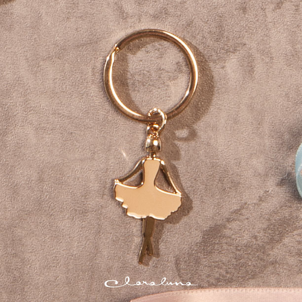 Portachiavi grande con ballerina e ring oro