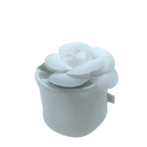 Sacchetto a scatolina grande  in raso con camelia