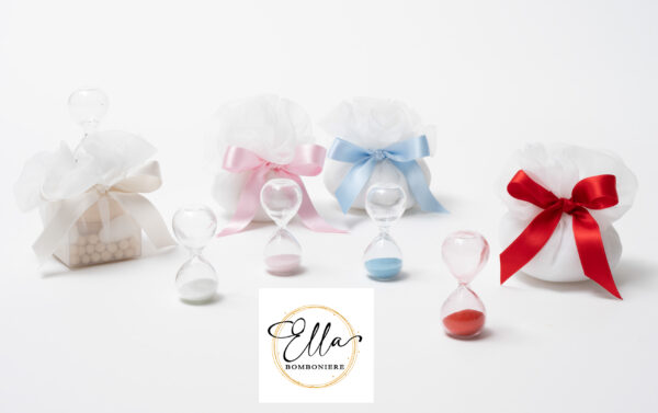 Mini Clessidra Azzurra con sacchetto e scatola