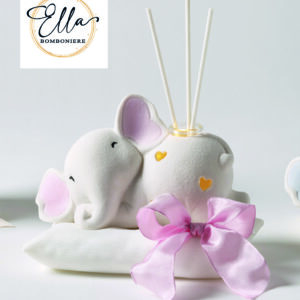 Profumatore elefantino rosa con luce led e soffice sacchettino