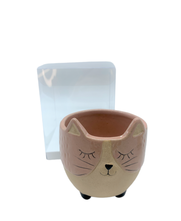 Gatto porta piantina rosa - immagine 5