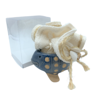 Pesciolino porta piantina blu navy con sacchetto