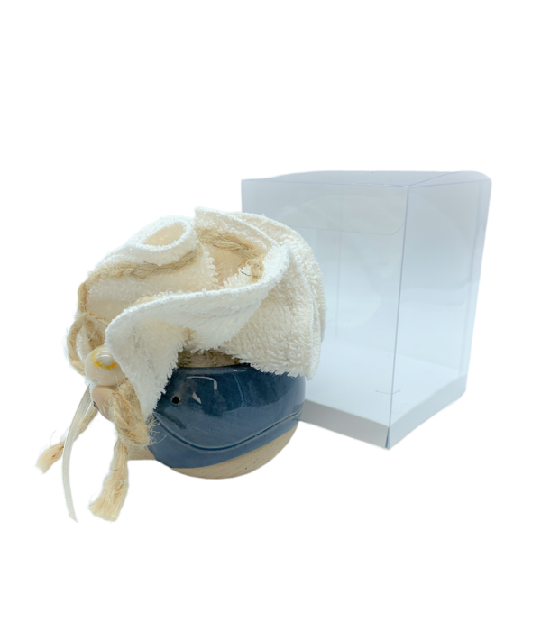 Balena porta piantina blu navy con sacchetto