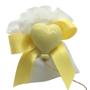 Calamita a Palloncino a cuore giallo con sacchettino