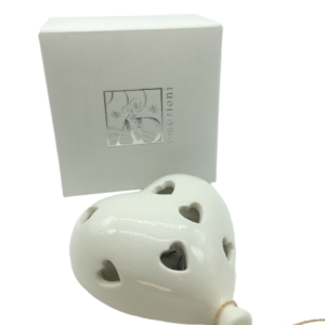 Palloncino a cuore Bianco Traforato con Luce Led