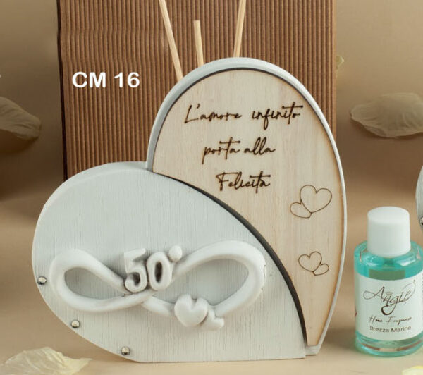 Profumatore a cuore con infinito e simbolo 50