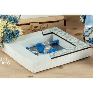 Svuotasche con maiolica azzurro polvere