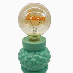 Lampada turchese con scritta Dream