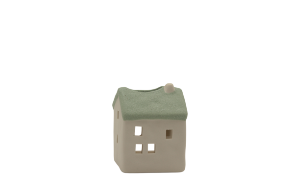 Casetta porta t-light con tetto verde