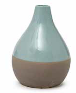 Vaso a forma di goccia tiffany e terra