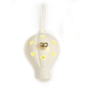 Mongolfiera profumatore da appendere con cuoricino oro e luce led
