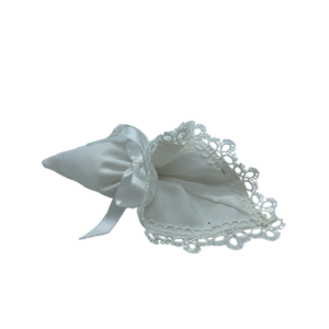 Cornucopia portaconfetti avorio con pizzo