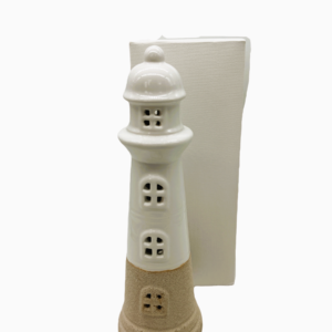 Faro con led luminoso bianco e sabbia