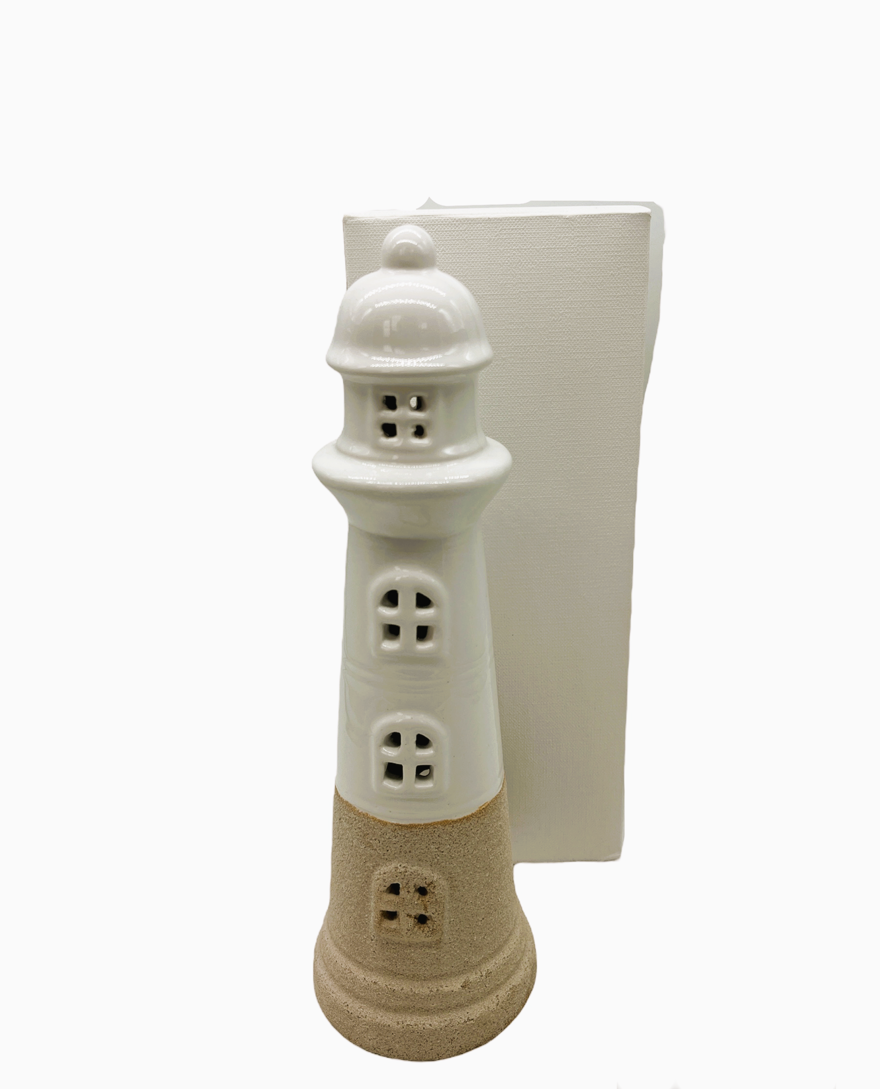 Faro con led luminoso bianco e sabbia