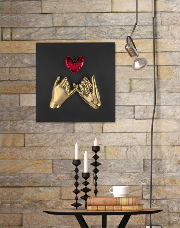 Quadretto 15x15 Mignoli incrociati e cuore disponibile in 4 versioni - Image 5