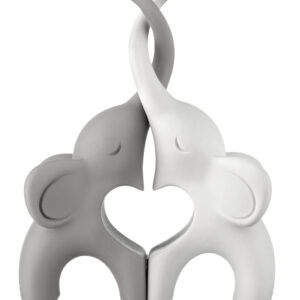 Coppia di elefantini picc. che formano un cuore in 8 colori differenti - Grigio