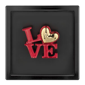Quadretto 16x16 Love disponibile in 8 versioni - Rosso base Nera