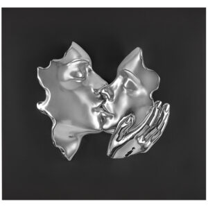 Quadretto 15x15 Bacio disponibile in 4 versioni - Argento base Nera