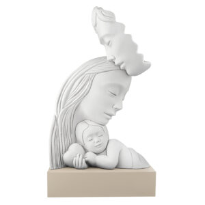 Scultura famiglia con bebè in 4 colori differenti