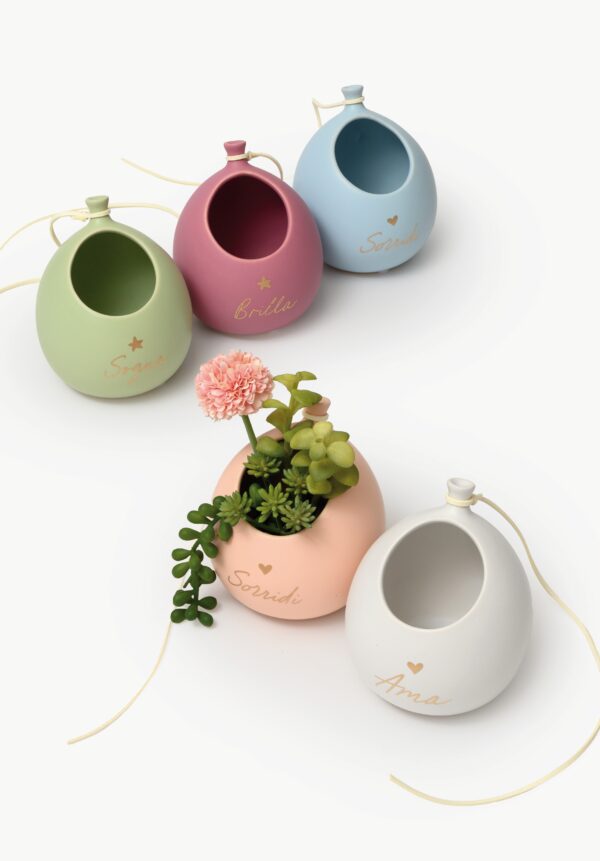 Palloncino portapiantina satin con scritta in 5 colori a scelta