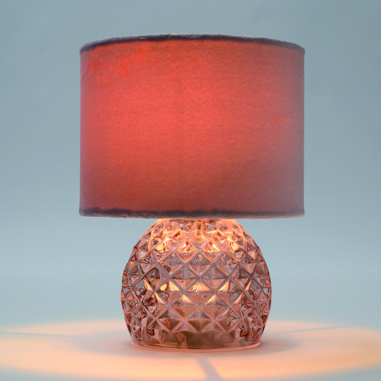Lampada a led in vetro con paralume in velluto in 4 colori - immagine 2