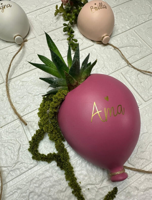 Palloncino grande portapiantina da appendere satin con scritta in 5 colori a scelta - immagine 7
