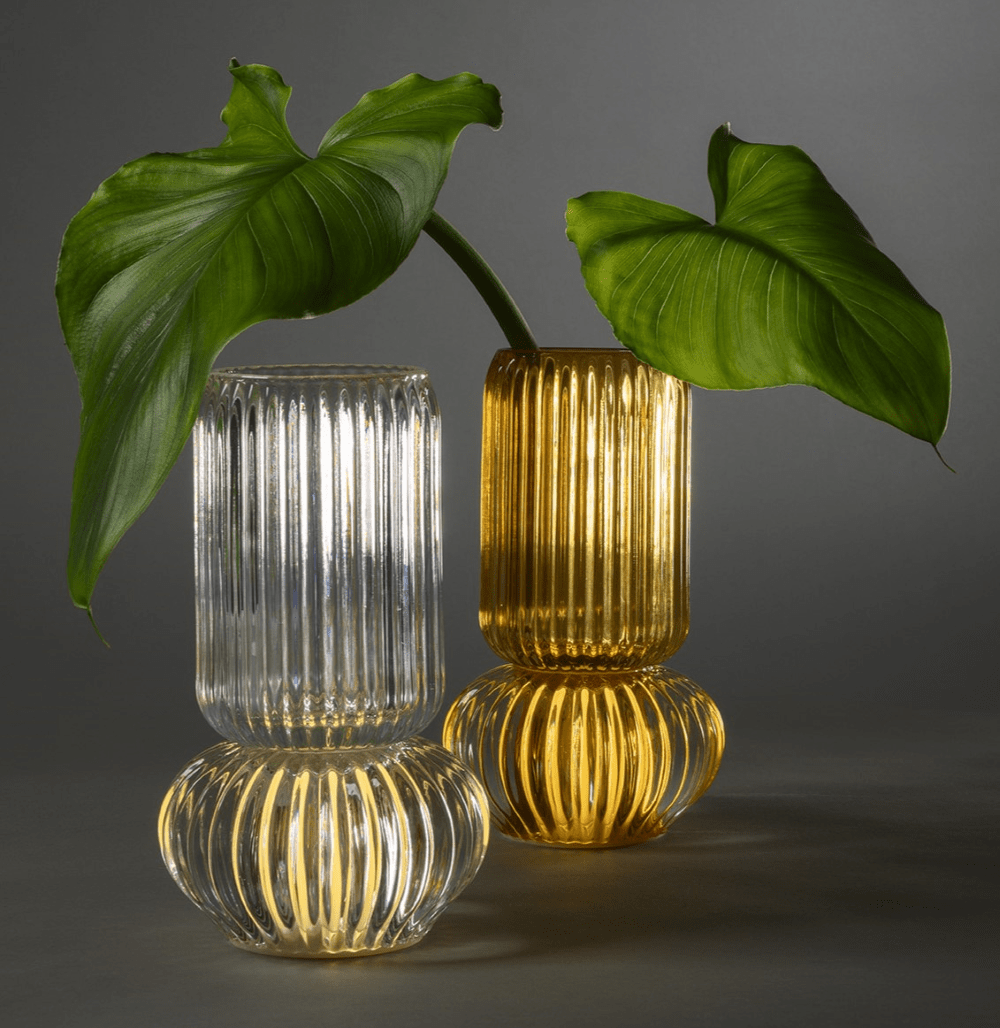 Vaso/Lampada a led in vetro in 3 colori